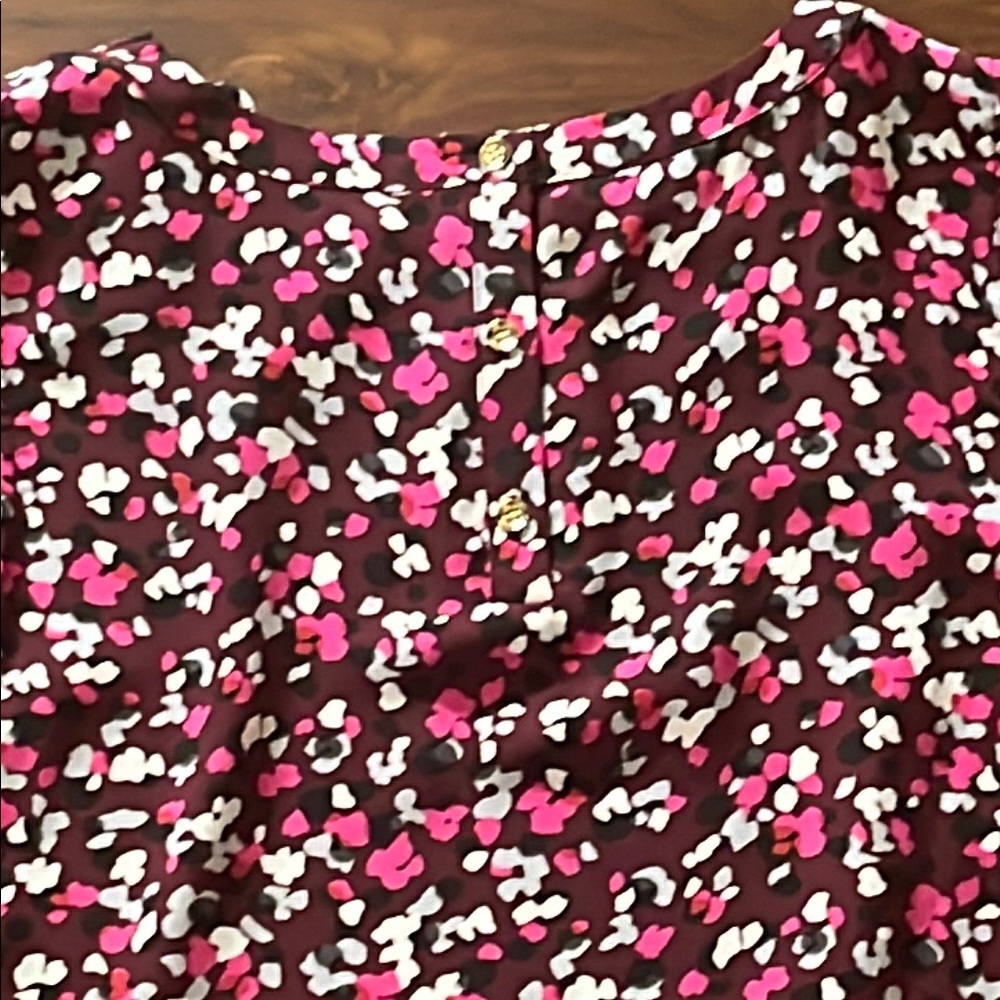 Talbots Pink/Black/White Patterned Sleeveless Top… - image 8